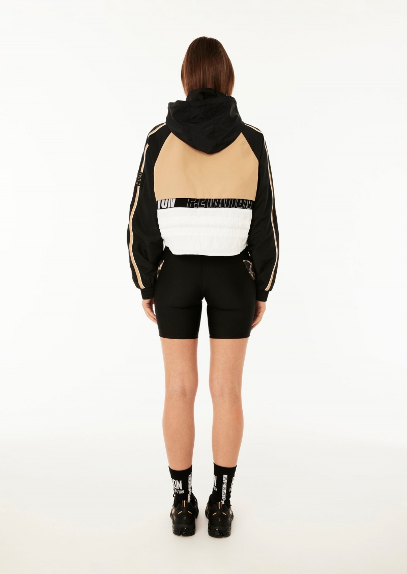 Sand P.E Nation Cropped Man Down Jacket | QYRLNFB-05