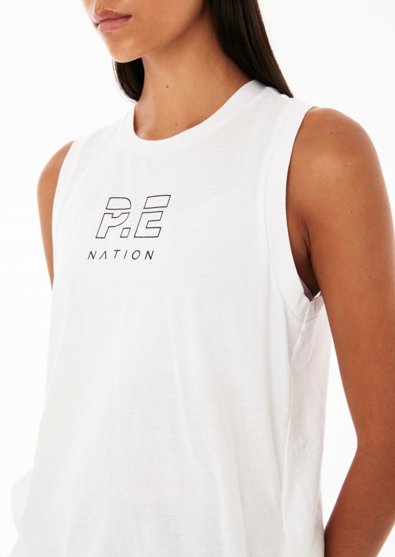 White P.E Nation Classic Shuffle Tank | YDBLKTJ-02