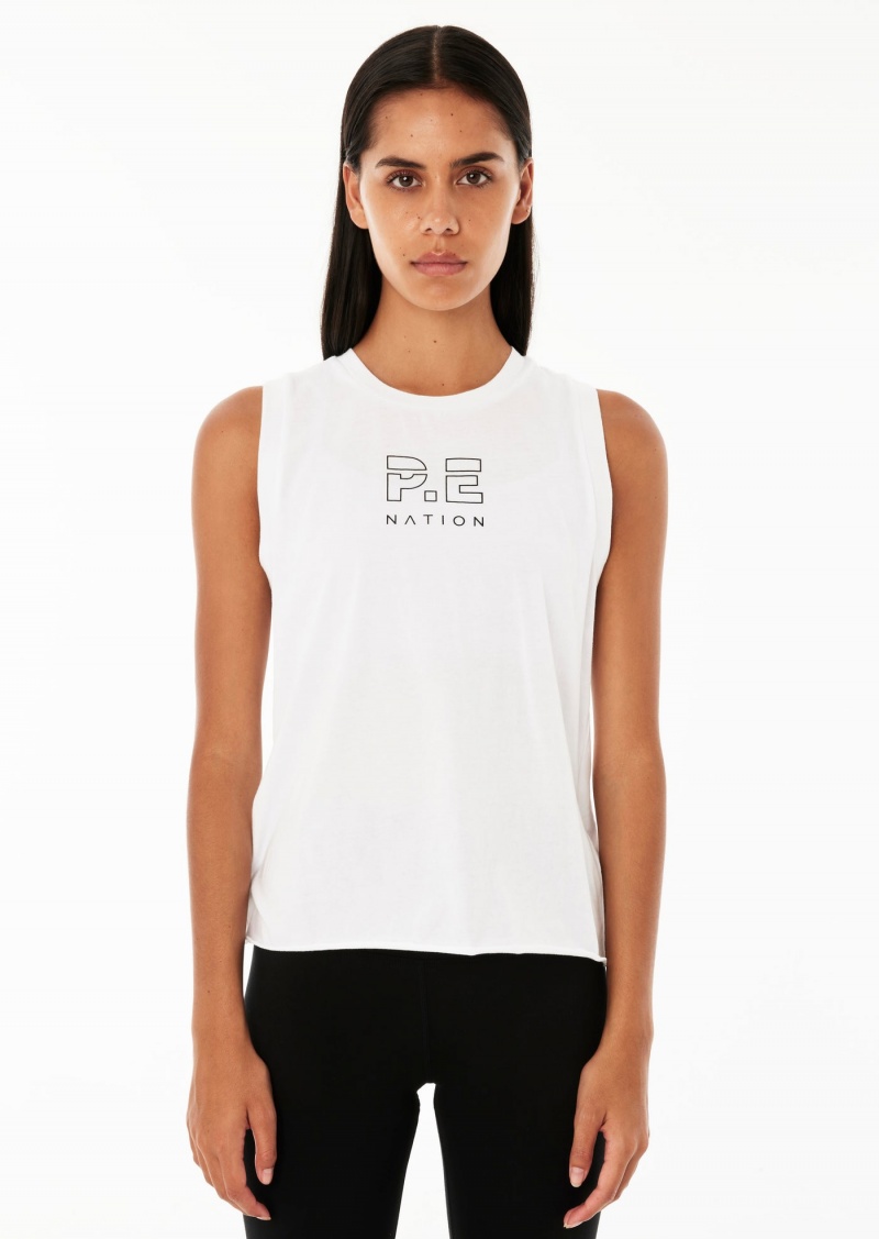 White P.E Nation Classic Shuffle Tank | YDBLKTJ-02