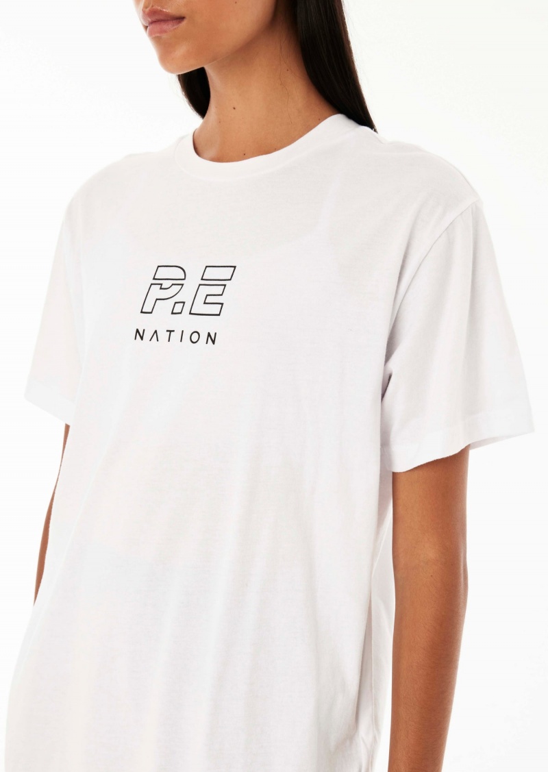 White P.E Nation Heads Up Tee | TWDVGSK-87