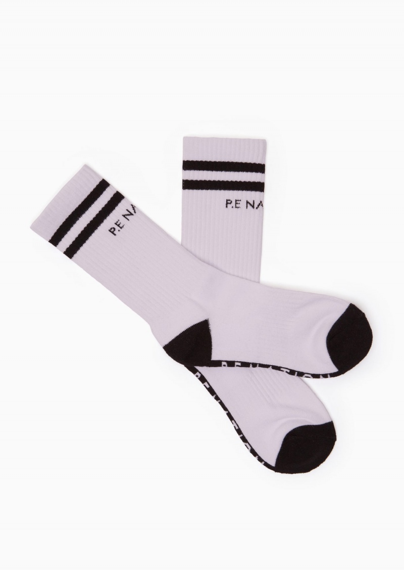 White / Grey P.E Nation Marathon Crew Sock | ZWANSKE-83